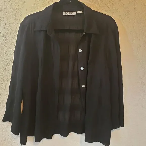 Selene Sport Semi-sheer Shirt Jacket Size Large - Picture 2 of 10
